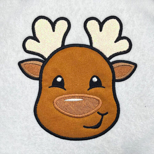 Reindeer applique embroidery design