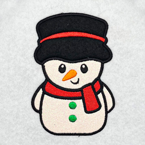 Snowman applique embroidery design