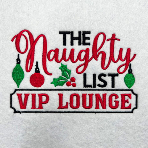 naughty list embroidery design