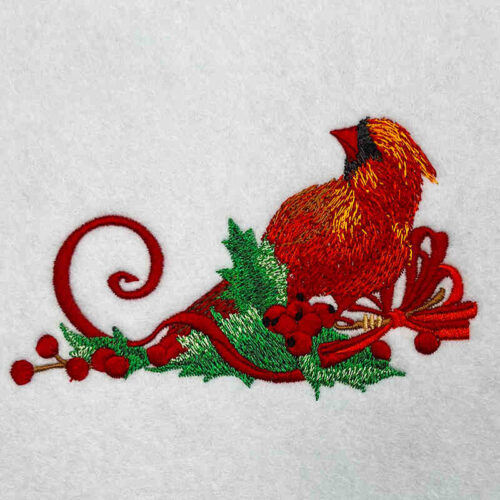 christmas cardinal with bow