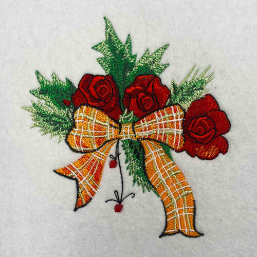 christmas floral ribbon