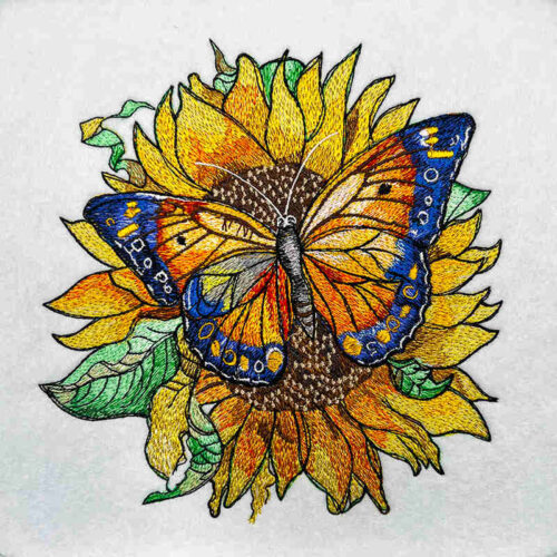 Sunflower butterfly 1 embroidery design