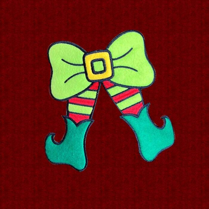 Elf Bow Applique embroidery design