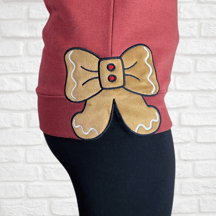 Gingerbread Bow Side Seam Applique