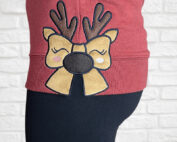 Reindeer Bow Side Seam Applique