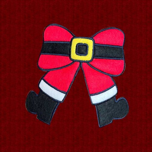 Santa Bow Applique embroidery design